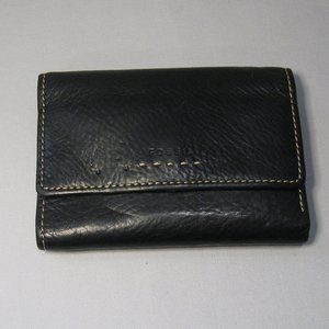 Black Fossil Trifold Leather Wallet